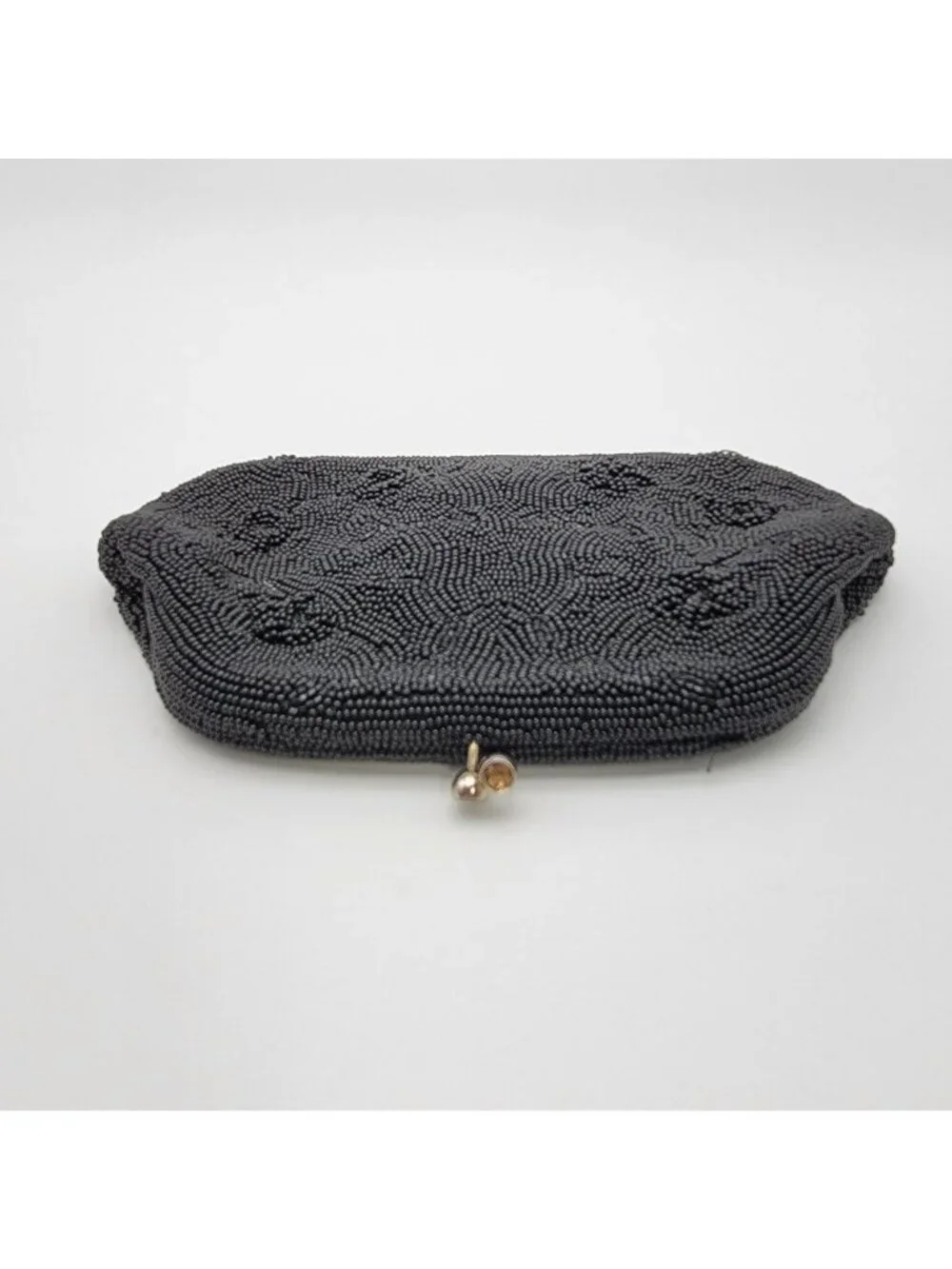 Vintage 1960s Richere Bags By Walborg Black Beaded Evening Clutch